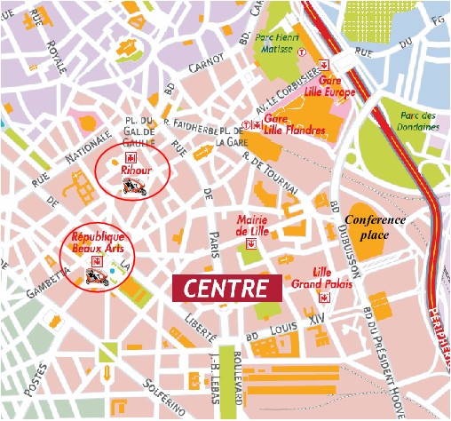 Map of Lille Center